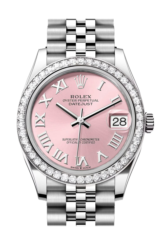 Rolex Datejust 31 Pink Roman Dial Jubilee Ladies Watch - Ref #  278384RBR 278384RBR-0024