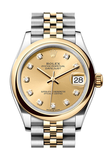 Rolex Datejust 31 Champagne Diamond Dial Yellow Gold Steel Jubilee Ladies Watch - Ref #  278243 278243-0026