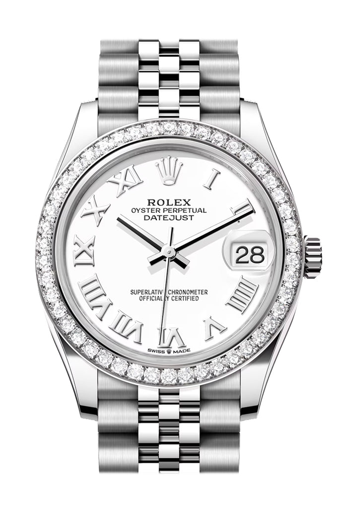 Rolex Datejust 31 White Roman Dial Jubilee Ladies Watch - Ref #  278384RBR 278384RBR-0014