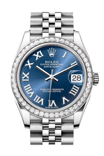 Rolex Datejust 31 Blue Roman Dial Jubilee Ladies Watch - Ref #  278384RBR 278384RBR-0037