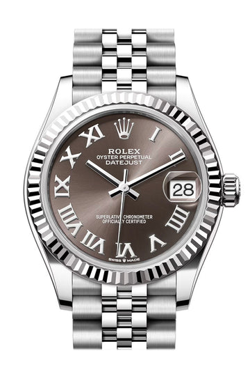 Rolex Datejust 31 Brown Roman Dial Fluted Bezel Jubilee Ladies Watch - Ref #  278274 278274-0022