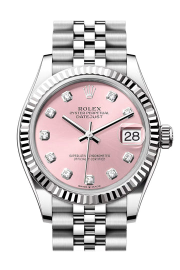 Rolex Datejust 31 Pink Diamond Dial Fluted Bezel Jubilee Ladies Watch - Ref #  278274 278274-0032