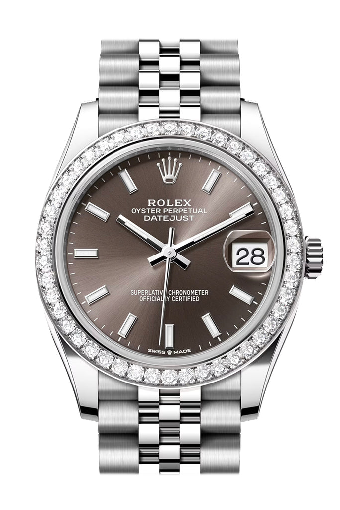 Rolex Datejust 31 Dark Grey Dial Jubilee Ladies Watch - Ref #  278384RBR 278384RBR-0020