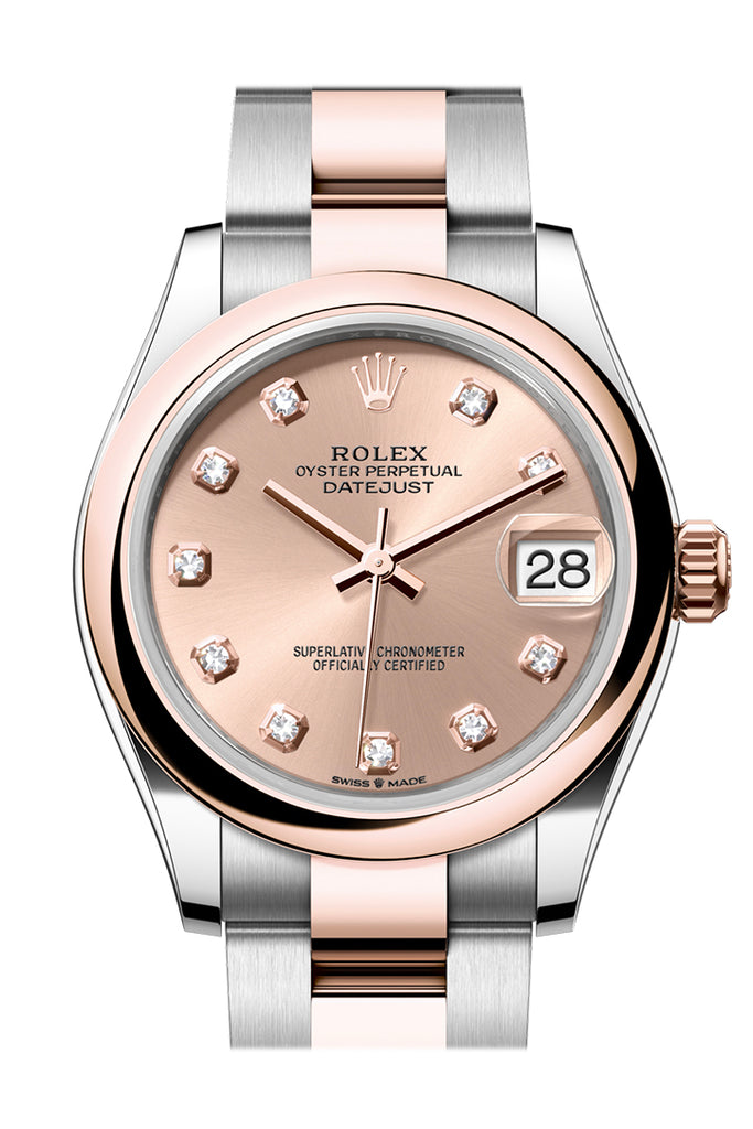 Rolex Datejust 31 Rose Colour Diamond Dial Rose Gold Steel Ladies Watch - Ref #  278241 278241-0023