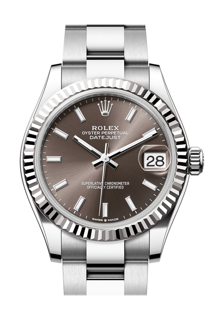 Rolex Datejust 31 Brown Dial Fluted Bezel Ladies Watch - Ref #  278274 278274-0015
