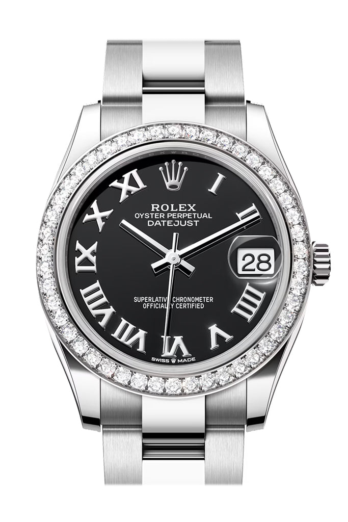 Rolex Datejust 31 Black Roman Dial Ladies Watch - Ref #  278384RBR 278384RBR-0001