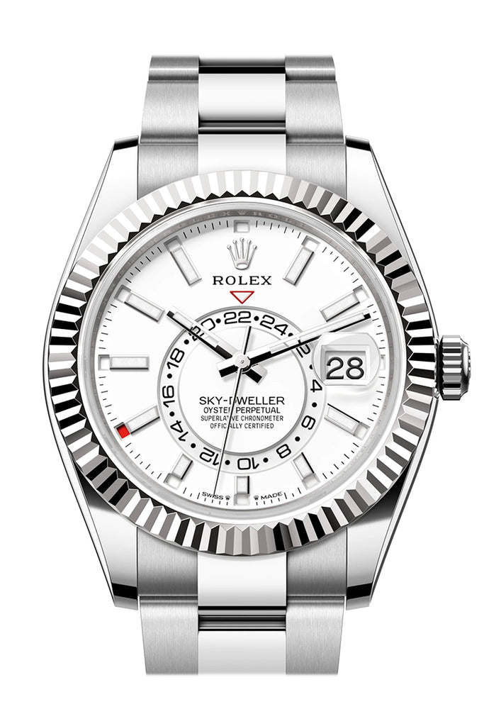 Rolex Sky Dweller 42 White Dial Stainless Steel Oyster Mens Watch - Ref #  336934