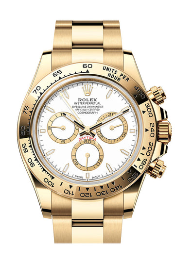 Rolex Daytona 40 White Dial Yellow Gold Mens Watch - Ref #  126508