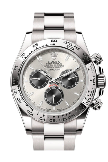 Rolex Daytona 40 Steel and Bright Black Dial White Gold Mens Watch - Ref #  126509