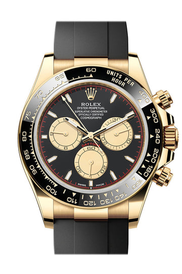 Rolex Daytona 40 Black and Champagne Dial Yellow Gold Mens Watch - Ref #  126518LN