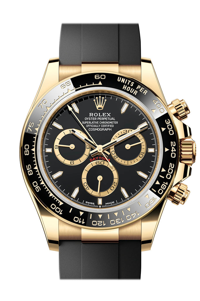 Rolex Daytona 40 Black Dial Yellow Gold Mens Watch - Ref #  126518LN