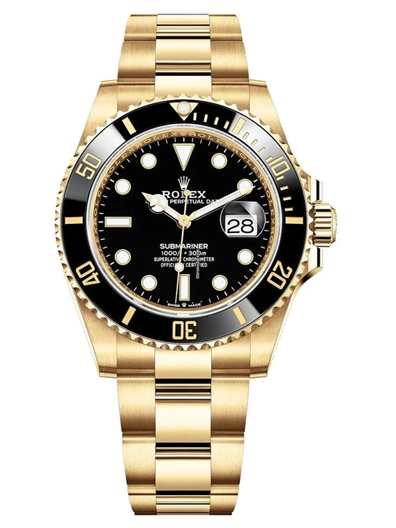 Rolex Submariner Date Yellow Gold Submariner Date Watch - Black Bezel - Black Dial 126618LN