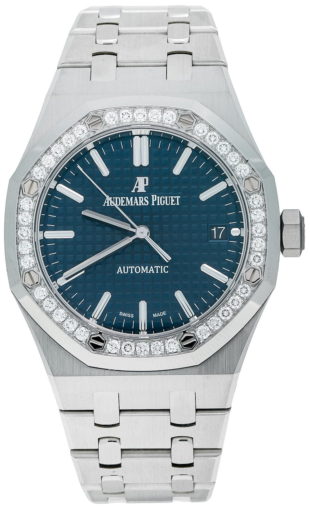 Audemars Piguet Royal Oak Ladies Selfwinding - Blue Dial - Diamond Bezel - Ref# 15451ST.ZZ.1256ST.03