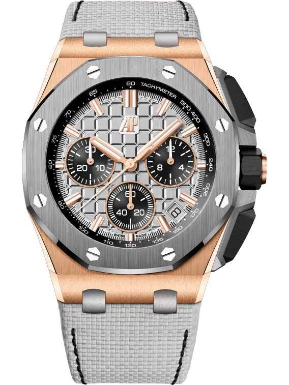 Audemars Piguet Royal Oak Offshore Chronograph 43mm Chronograph 18k Rose Gold and Titanium Grey Dial - Ref# 26420OI.OO.A015VE.01