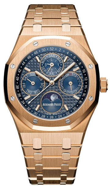 Audemars Piguet Royal Oak Perpetual Calendar - 18k Rose Gold - Blue Dial - Blue Sub-Dials - Ref# 26574OR.OO.1220OR.02