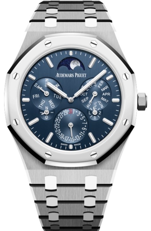 Audemars Piguet Royal Oak Perpetual Calendar Ultra Thin - Titanium - Blue Dial - Blue Sub-Dials - Ref# 26586IP.OO.1240IP.01