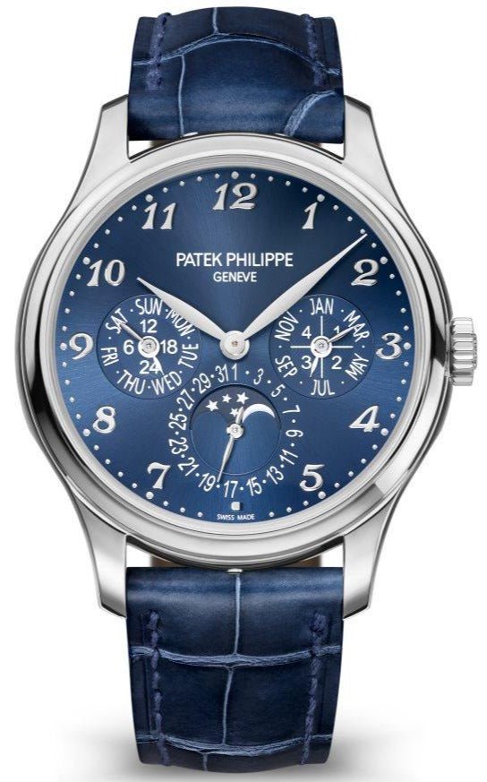 Patek Philippe Grand Complications Perpetual Calendar Moon Phase White Gold - Royal Blue Dial & Strap - Ref# 5327G-001