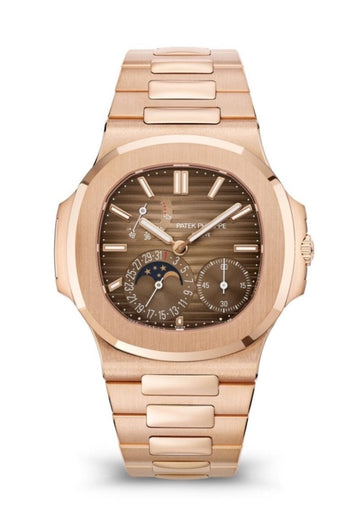 Patek Philippe Nautilus Moon Phase Rose Gold 40mm Brown Black Dial 5712 - 1R-001