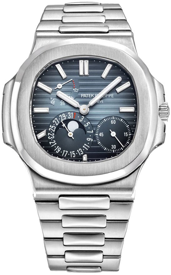 Patek Philippe Nautilus Moon Phase Stainless Steel - Blue Date Dial - Ref# 5712 - 1A-001