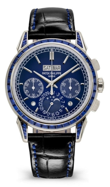 Patek Philippe Perpetual Calendar Chronograph Grand Complications Perpetual Calendar Chrono Platinum Baguette Blue Sapphires 5271 - 11P