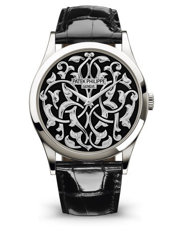 Patek Philippe Selfwinding Calatrava Platinum Handengraved Black Enamel 5088 - 100p-001 Calatrava