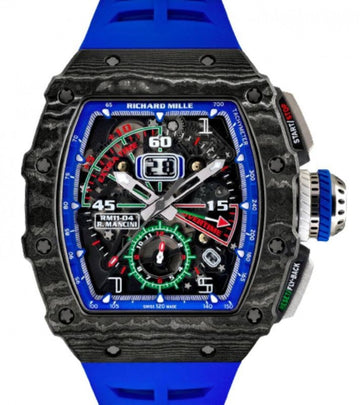 Richard Mille Automatic Winding Flyback Chronograph Roberto Mancini Black Carbon TPT Blue RM 11-04 - BRAND NEW